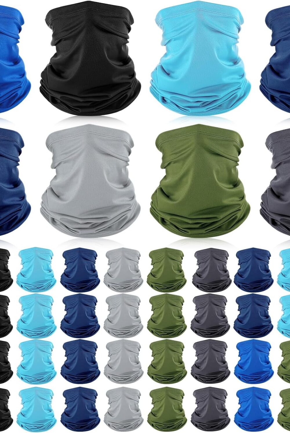 40 Pcs Neck Gaiter Bulk Summer Face Mask UV Protection Face Cover Scarf Balaclava Bandana for Men Women Sports Running